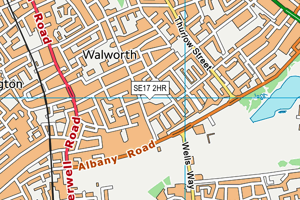SE17 2HR map - OS VectorMap District (Ordnance Survey) SE17 2HR map - OS VectorMap District (Ordnance Survey)