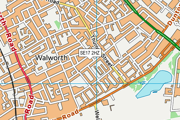 SE17 2HZ map - OS VectorMap District (Ordnance Survey) SE17 2HZ map - OS VectorMap District (Ordnance Survey)
