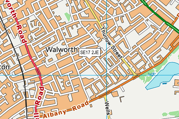 SE17 2JE map - OS VectorMap District (Ordnance Survey) SE17 2JE map - OS VectorMap District (Ordnance Survey)