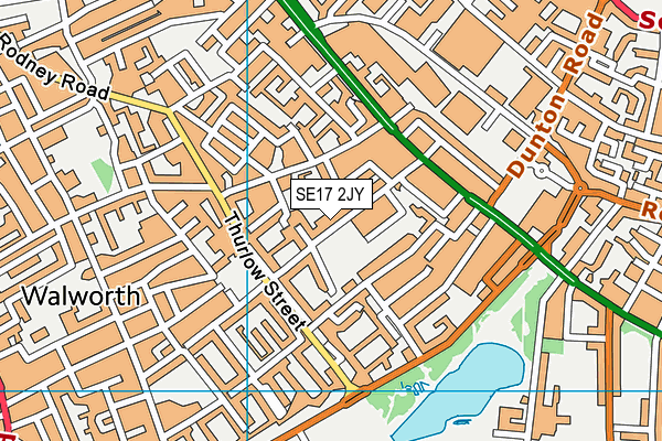 SE17 2JY map - OS VectorMap District (Ordnance Survey) SE17 2JY map - OS VectorMap District (Ordnance Survey)