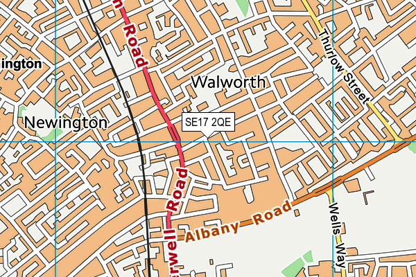 SE17 2QE map - OS VectorMap District (Ordnance Survey) SE17 2QE map - OS VectorMap District (Ordnance Survey)