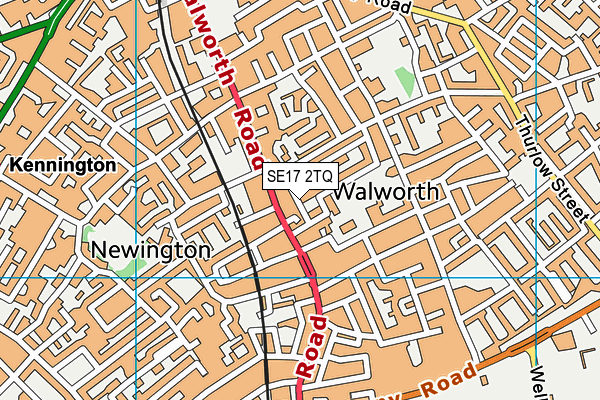 SE17 2TQ map - OS VectorMap District (Ordnance Survey) SE17 2TQ map - OS VectorMap District (Ordnance Survey)