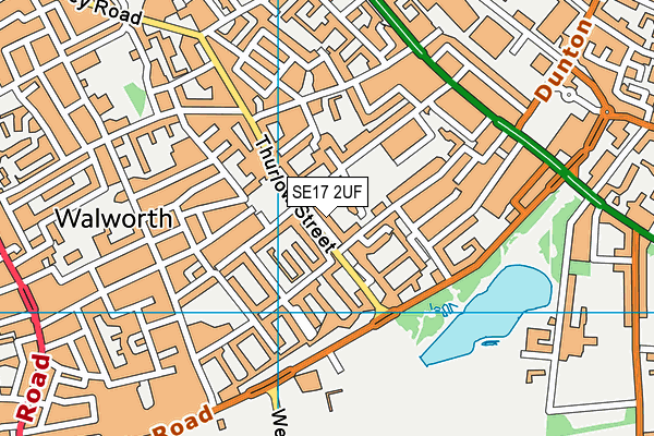 SE17 2UF map - OS VectorMap District (Ordnance Survey) SE17 2UF map - OS VectorMap District (Ordnance Survey)