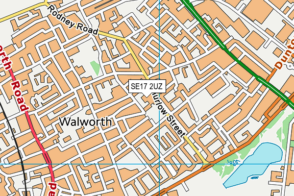 SE17 2UZ map - OS VectorMap District (Ordnance Survey) SE17 2UZ map - OS VectorMap District (Ordnance Survey)