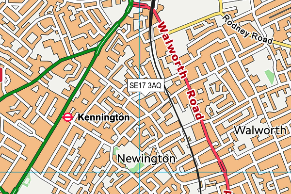 SE17 3AQ map - OS VectorMap District (Ordnance Survey) SE17 3AQ map - OS VectorMap District (Ordnance Survey)