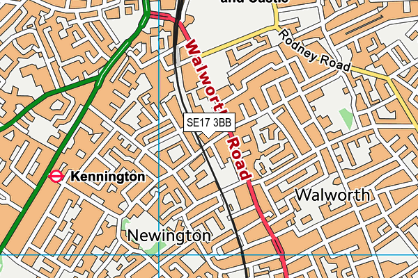 SE17 3BB map - OS VectorMap District (Ordnance Survey) SE17 3BB map - OS VectorMap District (Ordnance Survey)