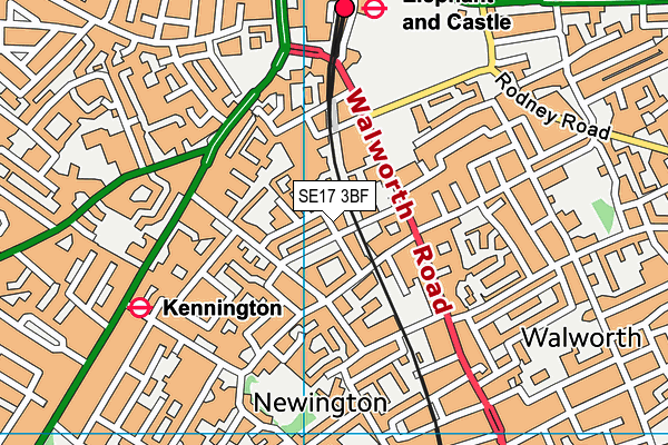 SE17 3BF map - OS VectorMap District (Ordnance Survey) SE17 3BF map - OS VectorMap District (Ordnance Survey)