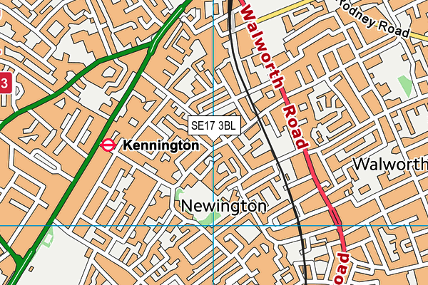SE17 3BL map - OS VectorMap District (Ordnance Survey) SE17 3BL map - OS VectorMap District (Ordnance Survey)