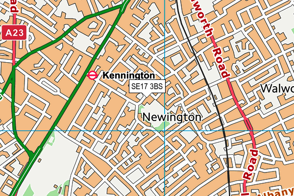SE17 3BS map - OS VectorMap District (Ordnance Survey) SE17 3BS map - OS VectorMap District (Ordnance Survey)