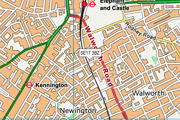SE17 3BZ map - OS VectorMap District (Ordnance Survey) SE17 3BZ map - OS VectorMap District (Ordnance Survey)