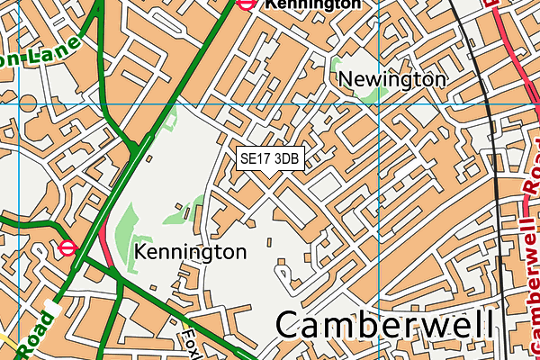 SE17 3DB map - OS VectorMap District (Ordnance Survey) SE17 3DB map - OS VectorMap District (Ordnance Survey)