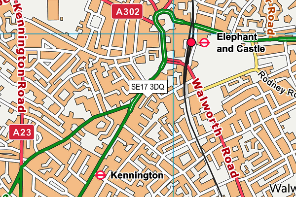 SE17 3DQ map - OS VectorMap District (Ordnance Survey)
