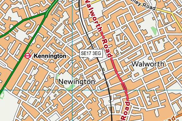 SE17 3EG map - OS VectorMap District (Ordnance Survey) SE17 3EG map - OS VectorMap District (Ordnance Survey)