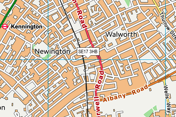 SE17 3HB map - OS VectorMap District (Ordnance Survey) SE17 3HB map - OS VectorMap District (Ordnance Survey)