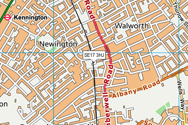 SE17 3HJ map - OS VectorMap District (Ordnance Survey) SE17 3HJ map - OS VectorMap District (Ordnance Survey)