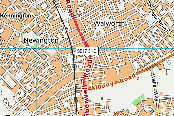 SE17 3HQ map - OS VectorMap District (Ordnance Survey) SE17 3HQ map - OS VectorMap District (Ordnance Survey)