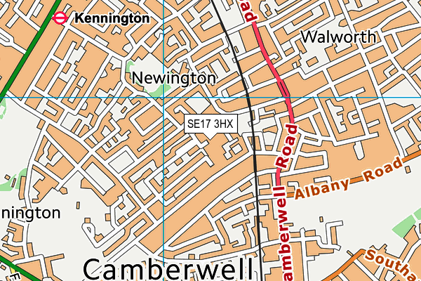 SE17 3HX map - OS VectorMap District (Ordnance Survey) SE17 3HX map - OS VectorMap District (Ordnance Survey)