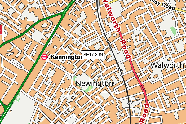 SE17 3JN map - OS VectorMap District (Ordnance Survey) SE17 3JN map - OS VectorMap District (Ordnance Survey)