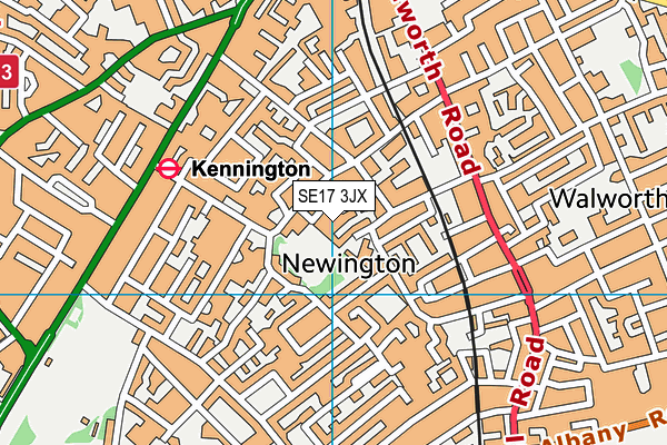 SE17 3JX map - OS VectorMap District (Ordnance Survey) SE17 3JX map - OS VectorMap District (Ordnance Survey)