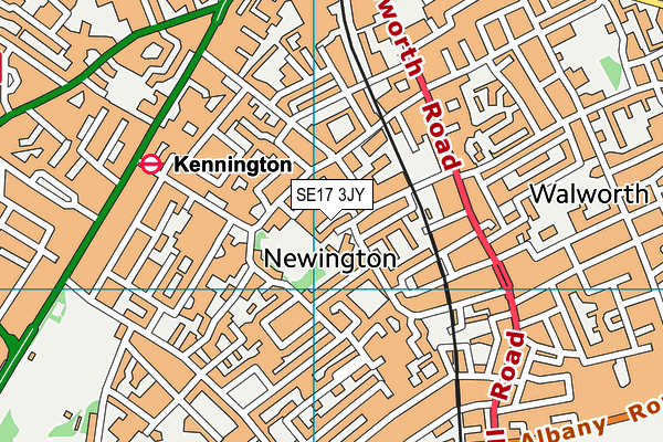 SE17 3JY map - OS VectorMap District (Ordnance Survey)