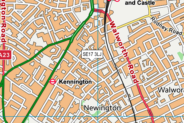 SE17 3LJ map - OS VectorMap District (Ordnance Survey)