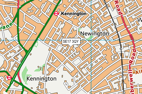 SE17 3QY map - OS VectorMap District (Ordnance Survey)