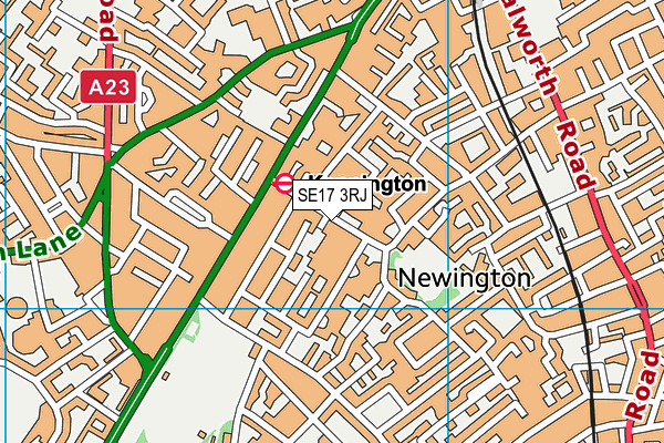 SE17 3RJ map - OS VectorMap District (Ordnance Survey) SE17 3RJ map - OS VectorMap District (Ordnance Survey)
