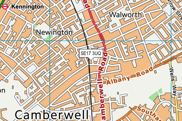 SE17 3UQ map - OS VectorMap District (Ordnance Survey) SE17 3UQ map - OS VectorMap District (Ordnance Survey)