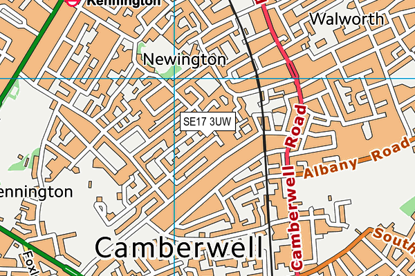SE17 3UW map - OS VectorMap District (Ordnance Survey) SE17 3UW map - OS VectorMap District (Ordnance Survey)