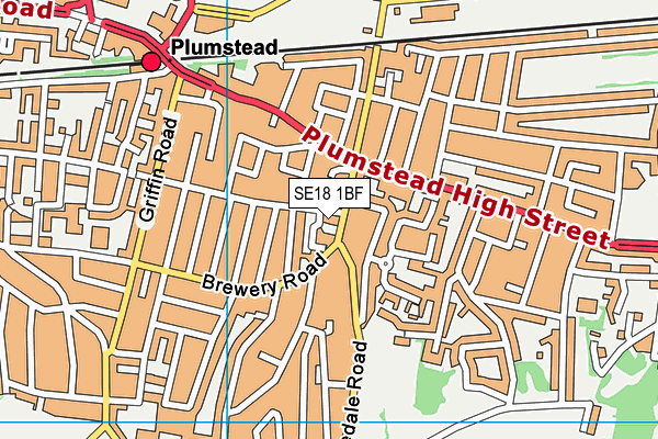 SE18 1BF map - OS VectorMap District (Ordnance Survey) SE18 1BF map - OS VectorMap District (Ordnance Survey)