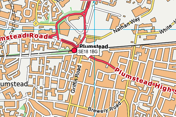 SE18 1BG map - OS VectorMap District (Ordnance Survey) SE18 1BG map - OS VectorMap District (Ordnance Survey)