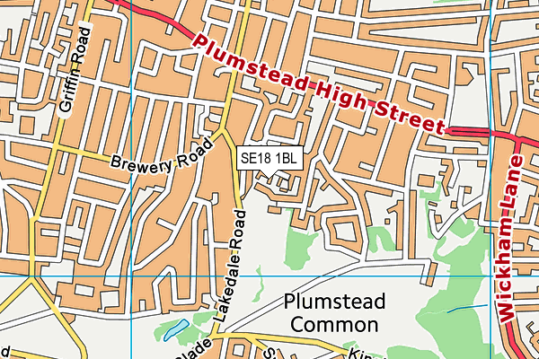SE18 1BL map - OS VectorMap District (Ordnance Survey) SE18 1BL map - OS VectorMap District (Ordnance Survey)
