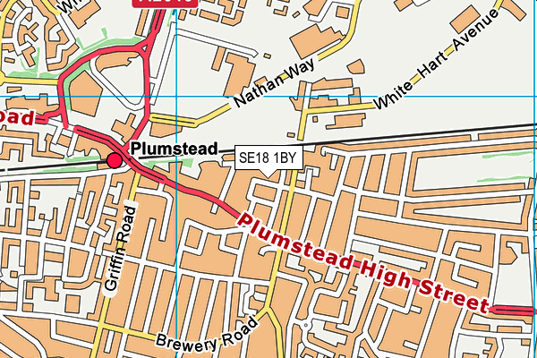 SE18 1BY map - OS VectorMap District (Ordnance Survey)