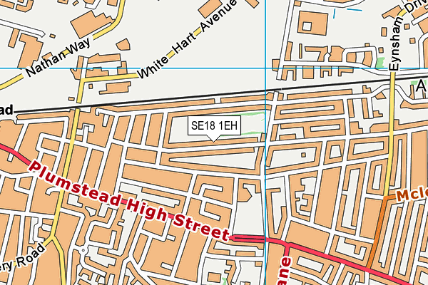 SE18 1EH map - OS VectorMap District (Ordnance Survey) SE18 1EH map - OS VectorMap District (Ordnance Survey)