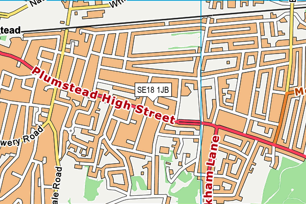 SE18 1JB map - OS VectorMap District (Ordnance Survey) SE18 1JB map - OS VectorMap District (Ordnance Survey)