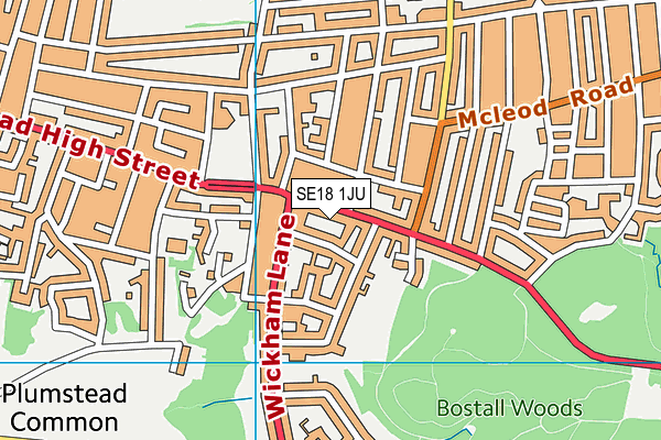 SE18 1JU map - OS VectorMap District (Ordnance Survey) SE18 1JU map - OS VectorMap District (Ordnance Survey)
