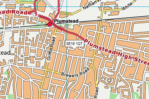 SE18 1QT map - OS VectorMap District (Ordnance Survey) SE18 1QT map - OS VectorMap District (Ordnance Survey)