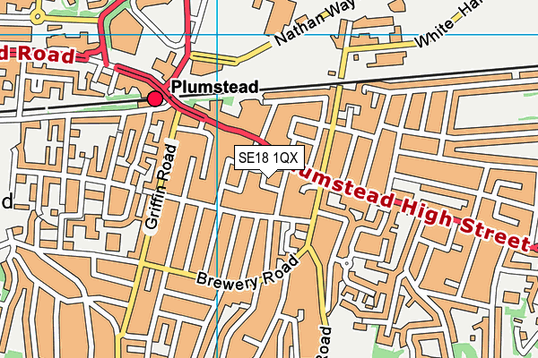SE18 1QX map - OS VectorMap District (Ordnance Survey)