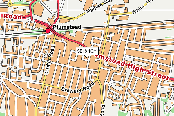 SE18 1QY map - OS VectorMap District (Ordnance Survey) SE18 1QY map - OS VectorMap District (Ordnance Survey)