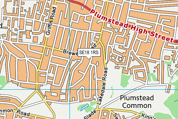 SE18 1RS map - OS VectorMap District (Ordnance Survey) SE18 1RS map - OS VectorMap District (Ordnance Survey)