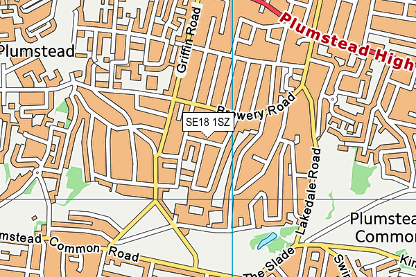 SE18 1SZ map - OS VectorMap District (Ordnance Survey) SE18 1SZ map - OS VectorMap District (Ordnance Survey)