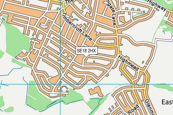 SE18 2HX map - OS VectorMap District (Ordnance Survey) SE18 2HX map - OS VectorMap District (Ordnance Survey)