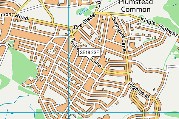 SE18 2SF map - OS VectorMap District (Ordnance Survey) SE18 2SF map - OS VectorMap District (Ordnance Survey)