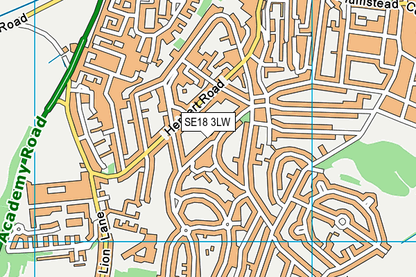 SE18 3LW map - OS VectorMap District (Ordnance Survey) SE18 3LW map - OS VectorMap District (Ordnance Survey)