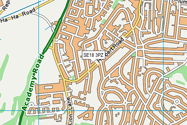 SE18 3PZ map - OS VectorMap District (Ordnance Survey) SE18 3PZ map - OS VectorMap District (Ordnance Survey)