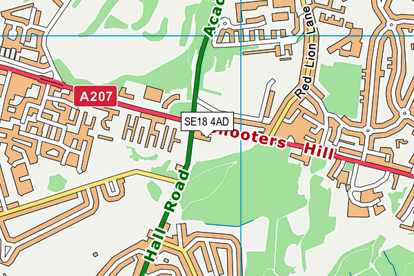 SE18 4AD map - OS VectorMap District (Ordnance Survey)