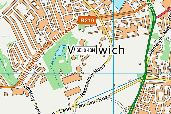 SE18 4BN map - OS VectorMap District (Ordnance Survey) SE18 4BN map - OS VectorMap District (Ordnance Survey)