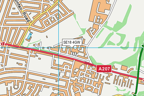 SE18 4GW map - OS VectorMap District (Ordnance Survey) SE18 4GW map - OS VectorMap District (Ordnance Survey)