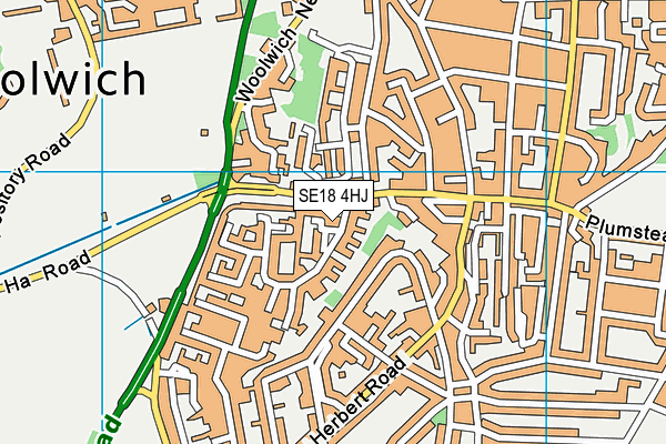 SE18 4HJ map - OS VectorMap District (Ordnance Survey) SE18 4HJ map - OS VectorMap District (Ordnance Survey)