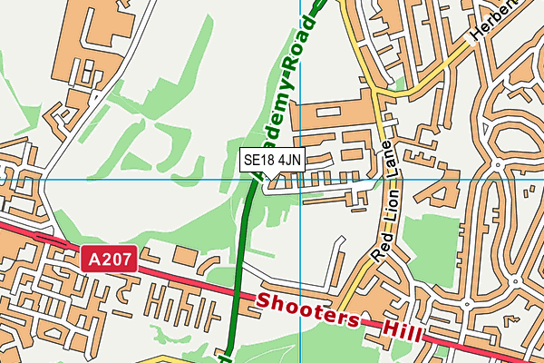 SE18 4JN map - OS VectorMap District (Ordnance Survey)